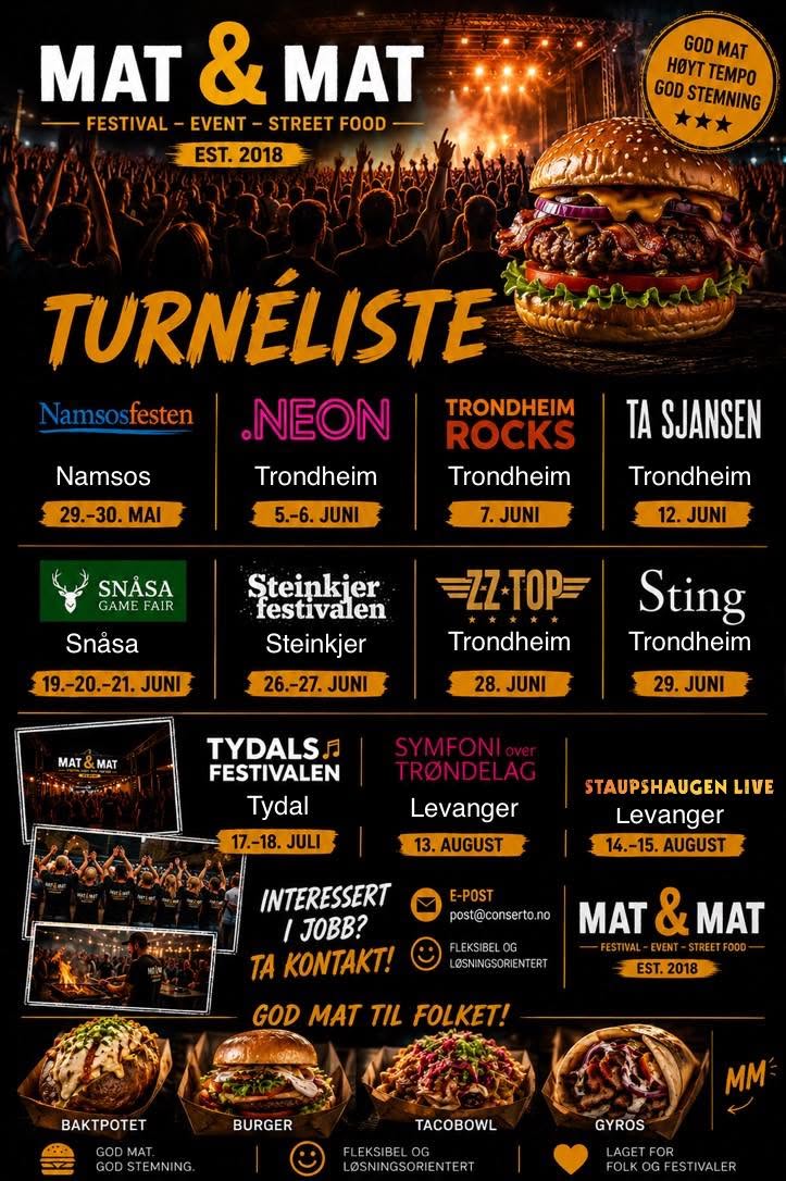 Mat&Mat Turnéliste 2026 – festivaler og arrangementer